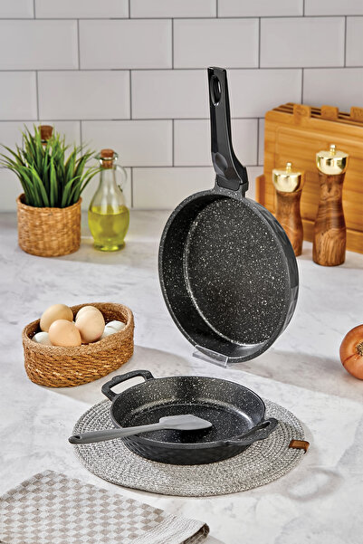 PoloChef طقم مقلاة ووعاء كريستال من الجرانيت