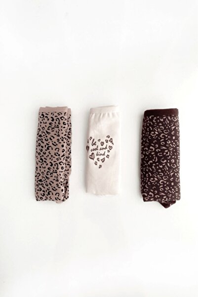 Gece İncisi Βαμβακερό σλιπ 3 τεμαχίων με σχέδιο λεοπάρ