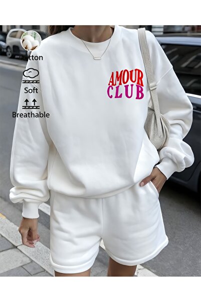 Jose Clothing سويت شيرت مطبوع بأكمام طويلة وقصة كبيرة الحجم