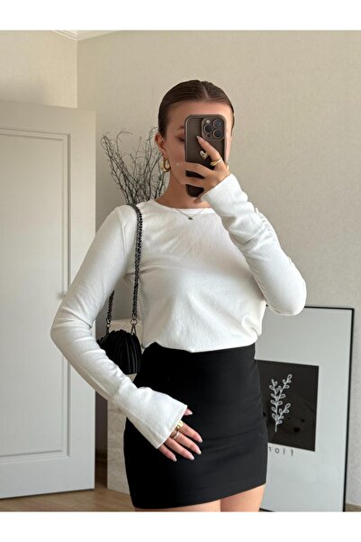 BAŞARAN Λευκή βασική μπλούζα