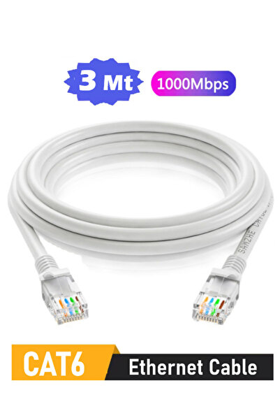 Conigitar Cat6 Ethernet Cable High Speed ( 3 Metre ) İnternet Kablosu Patch