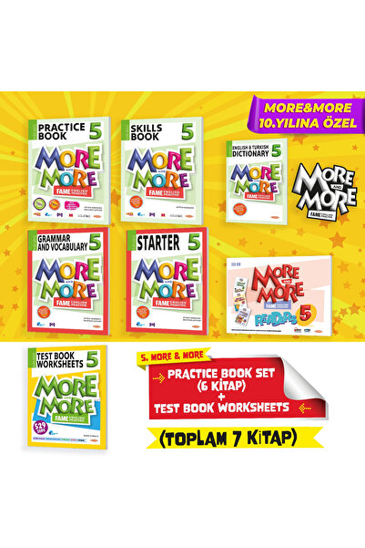 Kurmay ELT 5 MORE&MORE PRACTICE BOOK SETİ (6 KİTAP) + TEST BOOK WORKSHEETS (K...