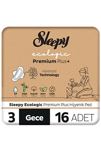 Sleepy Ecologic Premium Plus Hijyenik Ped Gece 16 Adet