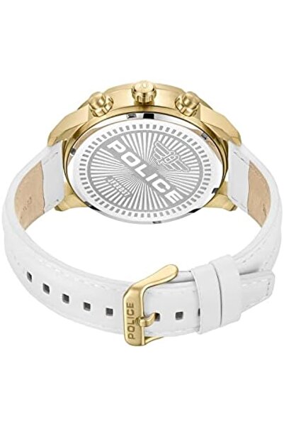 Police Huntley Watch For Men White Dial And White Leather Strap