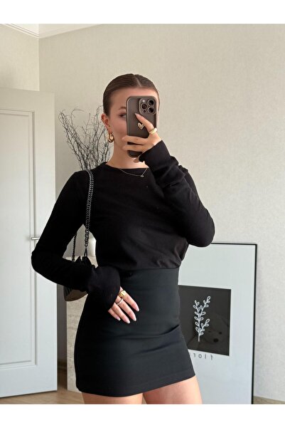 BAŞARAN Μαύρη βασική μπλούζα