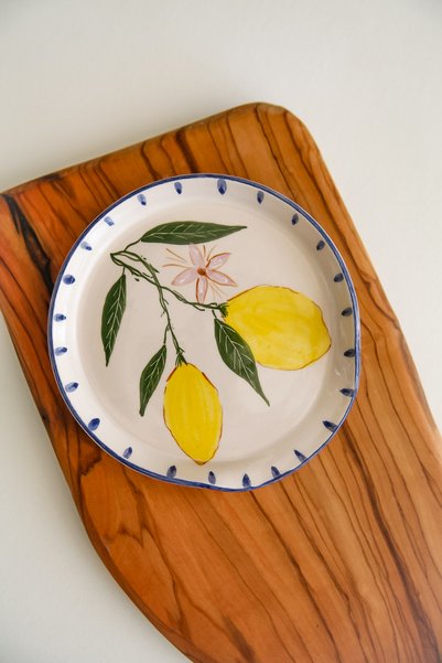 his ceramic Handmade Lemon Patterned Ceramic Dirty Spoon Rest, Ladle Spoon Rest, Spoon Holder