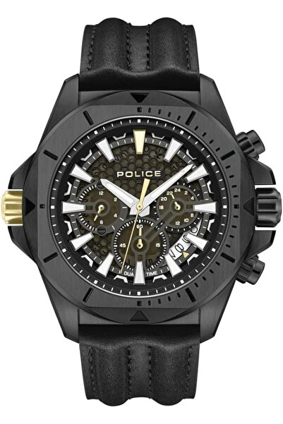 Police ساعة كرونوغراف رجالية، مينا سوداء