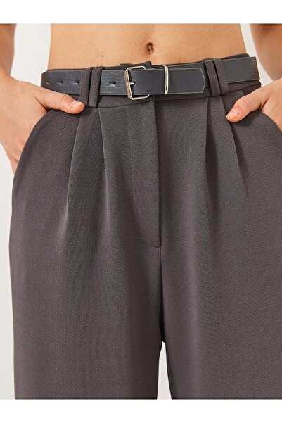 Patreon Kadın Pileli Cep Detaylı Kemerli Palazzo Latina Pantolon