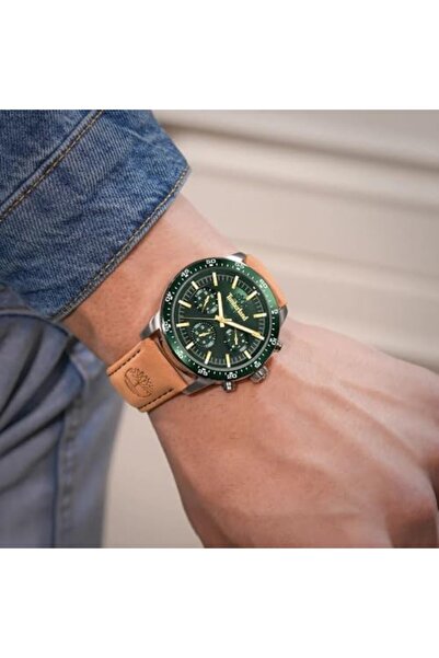Timberland Parkman Green Dial Gents Watch With Leather Strap 44mm
