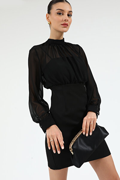 Butik Modana Üst Şifon Mini Elbise