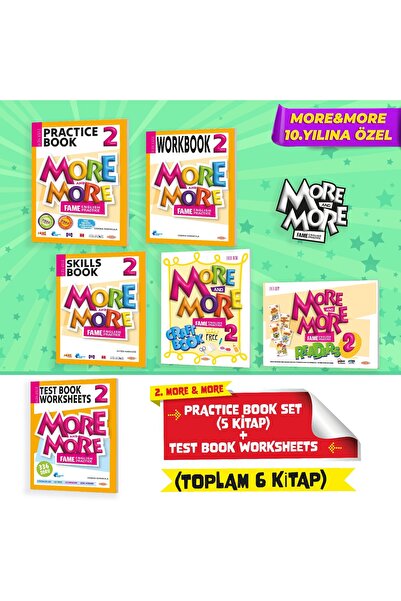 Kurmay ELT 2 MORE&MORE PRACTICE BOOK SETİ (5 KİTAP) + TEST BOOK WORKSHEETS (K...