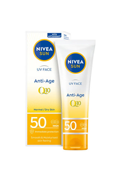 NIVEA Sun Q10 face cream, with SPF50 sun protection, 50ml
