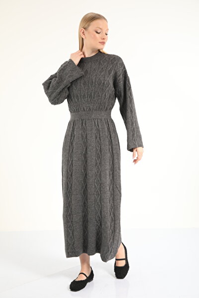 Suede Style 50685 - Stylish Comfortable Knitwear Women's Full Length Dress wi...