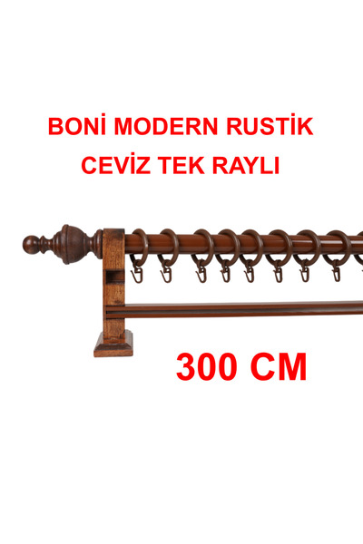 di'mora by ağbaht züc. Boni Modern Rustik Ahşap Rustik Perde Askısı Tek Raylı...