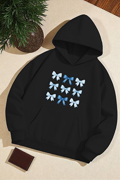 uyguntarz Unisex Sweatshirt mit Schleifenmuster im Oversize-Design