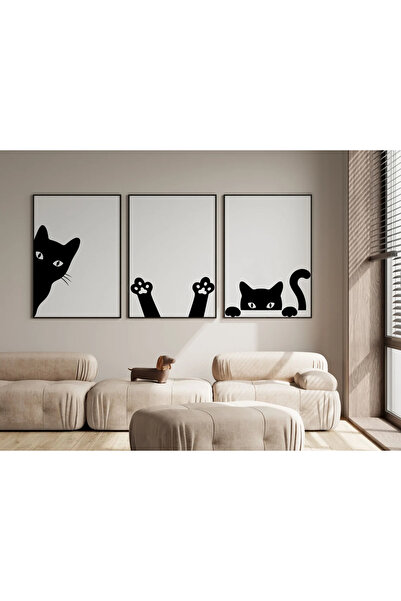 millonu minimalist siyah kedi poster