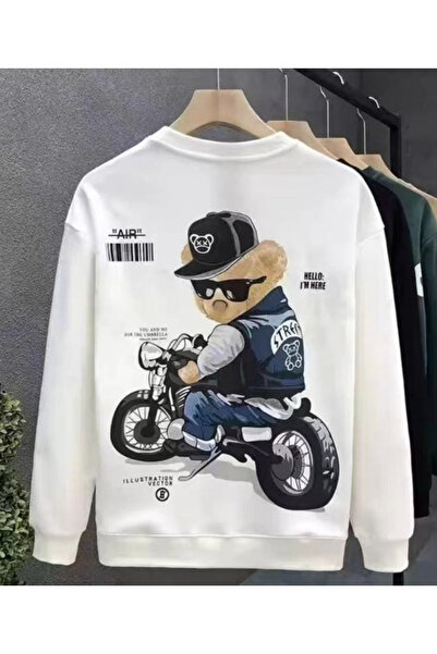 Eritqaa Cycling bear printed hooded sweatshirt unisex