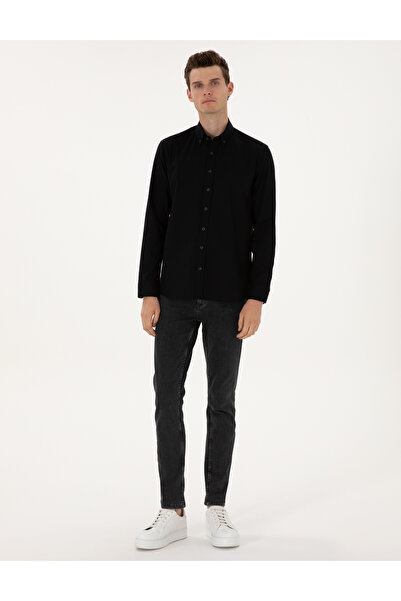 Pierre Cardin Black Regular Fit Long Sleeve Shirt 50311308-Vr046