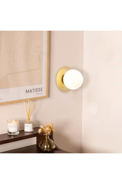 VENON Chiaro Forte Sconce Wall Lamp Glop White Glass Metal Body Modern Sconce Wall Light