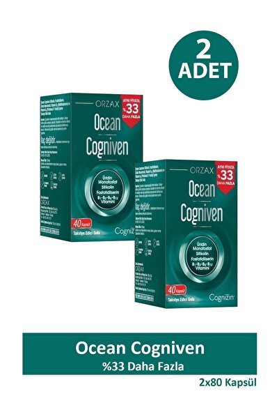 Orzax Ocean Cogniven 40 Kapsül - %33 Daha Fazla Etiketli 2 Adet