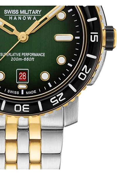 SWISS MILITARY HANOWA Black Marlin Herrenuhr mit Edelstahlband oder Silikonband 20 ATM
