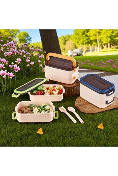STLIFE Two Layers Lunchbox Bag with Lock for Camping Travel Office Business School School Supplies