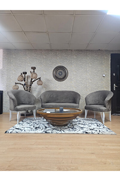 ZAFİR TEDDY Takım Beyaz Boyalı Telli Ayak Çay Seti Koltuk - Berjer , Balkon, ...