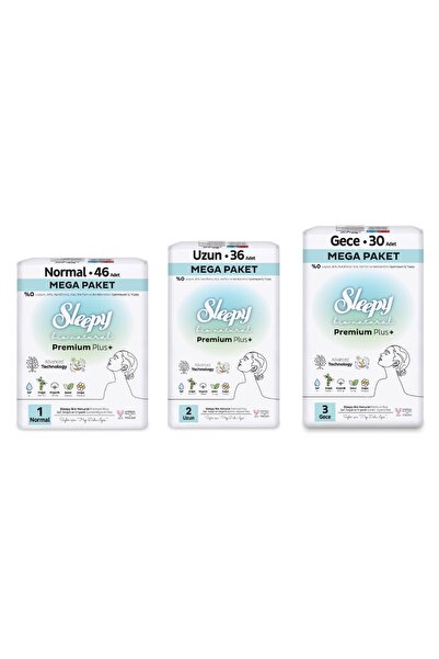 Sleepy Bio Natural Premium Plus Hijyenik Ped Mega Fırsat Paketi 112 Adet