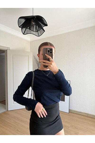 BAŞARAN Μπλουζάκι μπλε ναυτικό βασικό