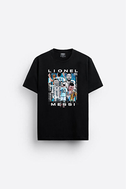 Darkia تي شيرت للجنسين بتصميم مخصص مطبوع عليه صورة ليونيل ميسي لكرة القدم الأ...
