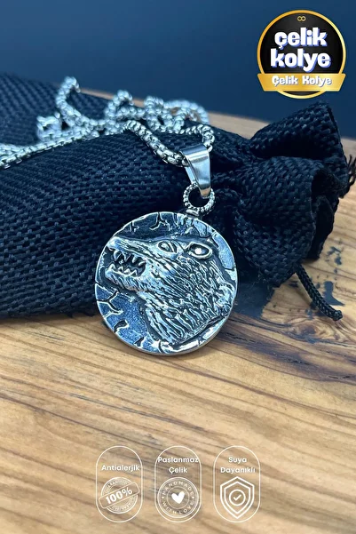 Balzamin Design Bozkurt Ruhu Design Steel Necklace |   Unisex |   Power and Freedom Symbol Women Men Jewelry