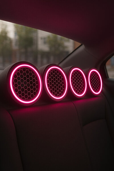 LED LEVEL 16 CM Neon Işıklı Midrange Hoparlör Kapağı 2 Takım 4 Adet Dokunmatik rf Kumandalı