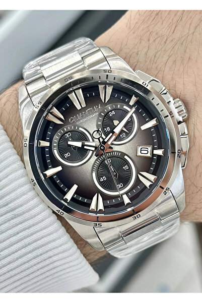 Quantum ساعة يد رجالية أصلية مقاومة للماء بسلك فولاذي