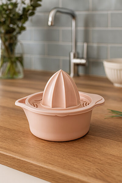 CEZVE HOME عصارة ليمون وبرتقال وحمضيات عملية مع وعاء - وردي