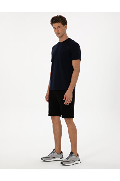 Pierre Cardin Black Regular Fit Knitted Shorts 50310567-Vr046
