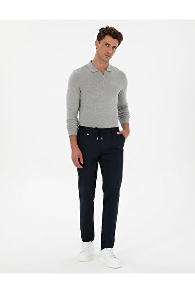 Pierre Cardin أزرق غامق Ex. بنطلون قماشي بقصة ضيقة 50311728-VR033