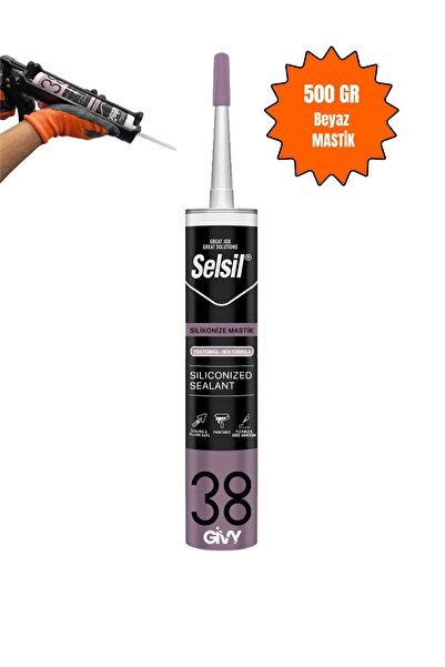 Genel Markalar Silikonize Mastik Beyaz 500gr, Boyanabilir Akrilik Dolgu, Iç V...