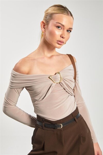 BARRELS AND OIL Γυναικεία μπλούζα Madonna Collar Με αγκράφα - Βιζόν