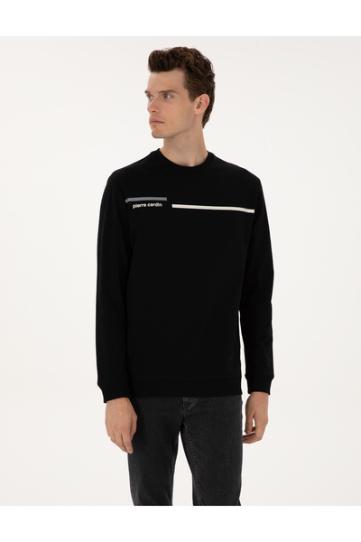 Pierre Cardin Siyah Regular Fit Bisiklet Yaka Sweatshirt 50317675-VR046