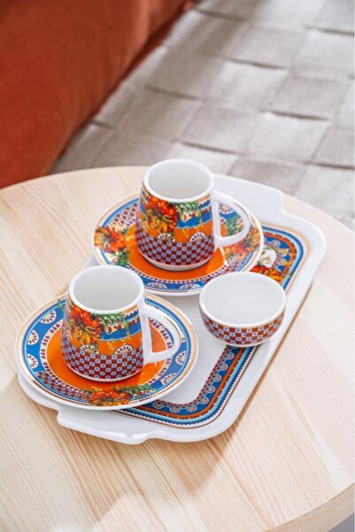 ACAR HARVEST 2 KİŞİLİK TEPSİLİ TÜRK KAHVESİ FİNCANI