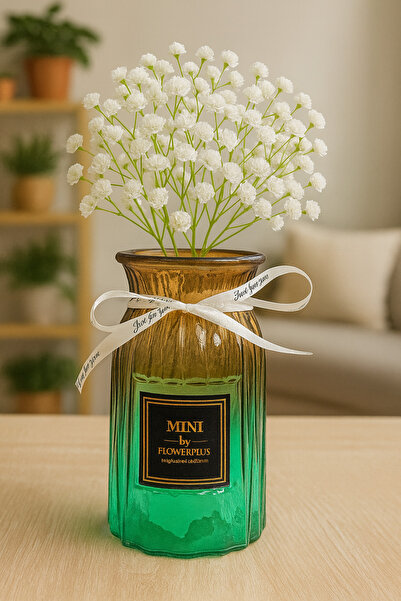 DailyHome Dekoratif Yeşil Cam Vazo – Dekorasyon İçin Şık Masa Üstü Vazo