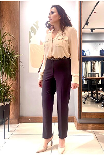 ARZU ÖZEL MODA ATÖLYESİ Cigarette Pantolon Enine Boyuna Likralı Kumaş.