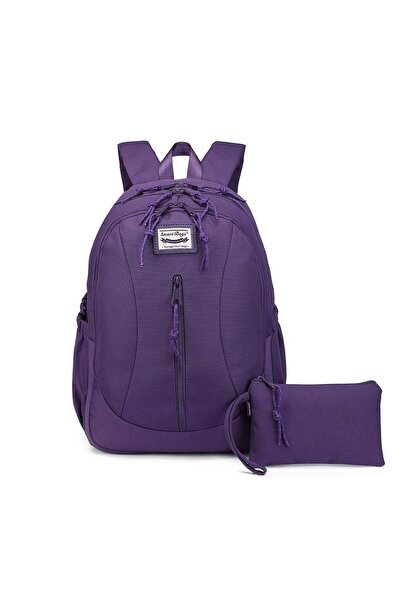 SMART BAGS Sırt Çantası Okul Boyu Kalem Kutusu Hediyeli 3233 - Mor