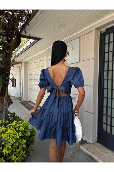 Genel Markalar Fırsat Byr Kare Yakalı Ve Gipe Detaylı Elbise 2883 Yeni