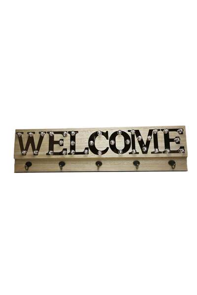 Generic Welcome Coat Hanger With Led Light/Welcome Wooden Light Board For Hallway, Entrance/ Welcom