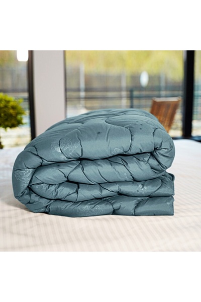 PATONE Winter duvet set, wool, polycotton, 160x210cm, quilted, anthracite with 2 pillowcases 50x70cm