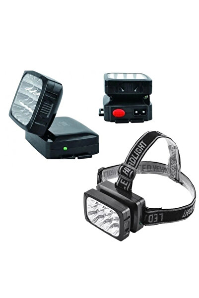 abnturk Yüksek Aydınlatma Gücüne Sahip 12 Ledli Şarjlı Kafa Lambası Power Led...