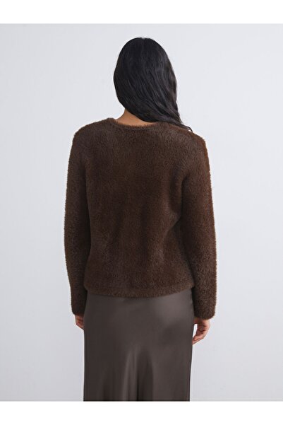 LC Waikiki LCW Modest YENİ SEZON Bisiklet Yaka Kadın Triko Hırka