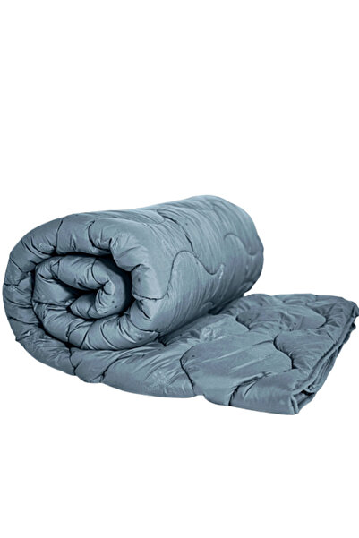PATONE Winter quilt, quilted, wool, polycotton cover, 160x210cm, for single bed, anthracite