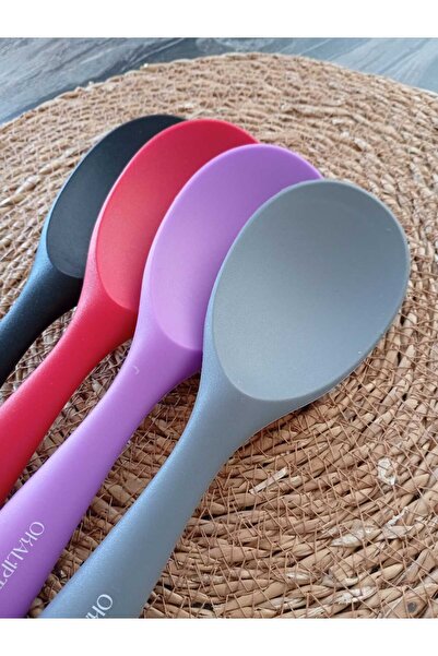 Single (1 Piece) Ultra Hard Tip Silicone Serving Rice Spoon High Heat Resistant Fireproof Non-Stick